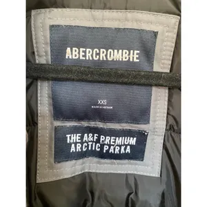 Abercrombie & Fitch A&F Premium Arctic Parka Gray Faux Fur Hood XXS Coat Utility thumbnail 6