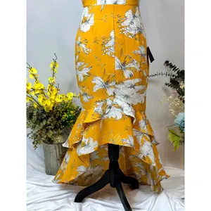 Lulu’s Darling Daylily Mustard Yellow Floral Print High-Low Maxi Dress M thumbnail 10