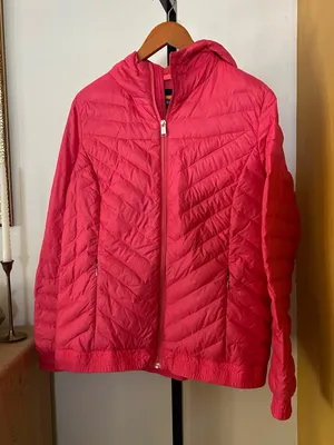 The North Face Women's Puffer Coat 700 Down Fill Hooded Jacket Pink Hood Large thumbnail 1