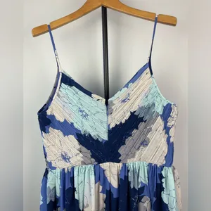 Banana Republic Blue Floral Empire Waist Knee‎ Length Dress with Pockets thumbnail 9