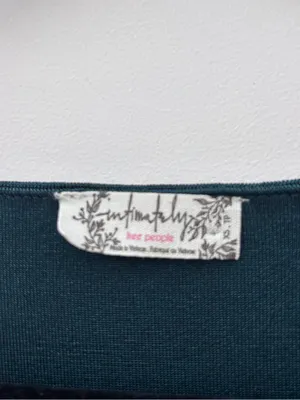 Free People Intimately Turnt Wrap Bodysuit XS Emerald Green Draped Blouse Top thumbnail 12