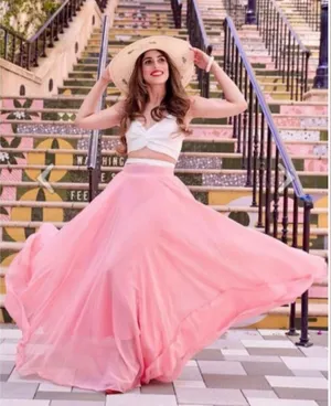 Chicwish Pink Flowing Maxi Skirt thumbnail 1