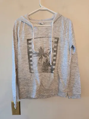 American eagle Heather Grey hoodie size womens medium oversized thumbnail 1