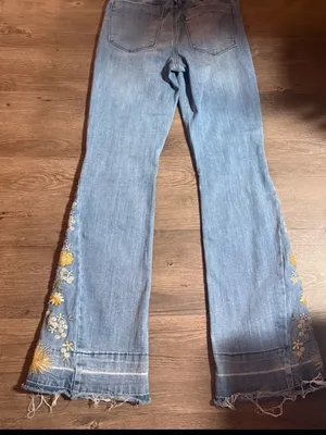 Ashley Mason embroidered flare legged jeans. Size 5/27" thumbnail 1