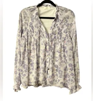 NWOT Entro purple floral blouse thumbnail 5