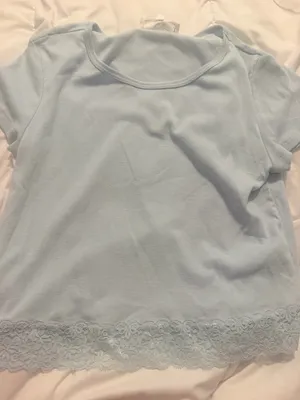 Hippie Rose Toplight blue with lace on bottom size xl thumbnail 1