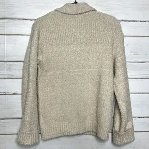 Thread & Supply Sherpa Button Front Small Cream Brazilian Sand Teddy Shacket thumbnail 3