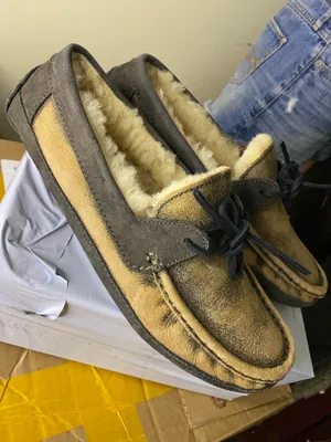 Ugg Australia Byron Cappuccino Dark Brown Suede Slippers Men’s Size 8 thumbnail 2