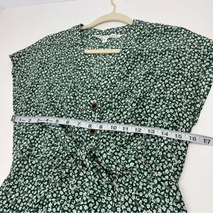 Veronica Beard Floral Giana Dress Green White Floral 100% Silk Size‎ 2 *FLAWED* thumbnail 11