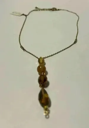 WHITE HOUSE BLACK MARKET brown beaded drop‎ necklace thumbnail 1
