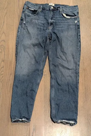 Agolde Los Angeles Distressed Straight Leg Crop Jeans Medium Wash Size 31 thumbnail 1