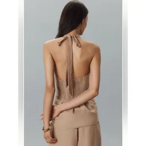 Anthropologie Maeve High-Neck Linen Asymmetric Long Tank thumbnail 2