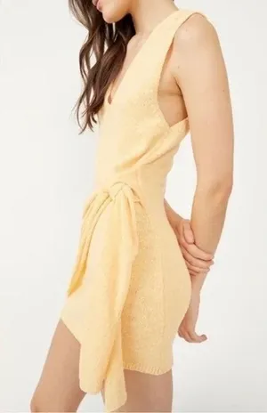 $68 new Free People Beach Poppy Sweater Mini Dress - Peach - XS thumbnail 1