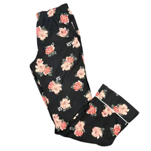 Victoria's Secret Pajama Pants Womens Medium Black Floral Rose VS Lounge Cotton thumbnail 6