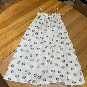 Loft Beach Womens Size Small White Black Polka Dot Smocked Cotton Midi‎ Sundress thumbnail 1