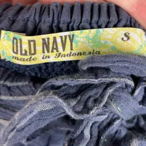 Vintage Y2K Old Navy Strapless Sundress Size Small Blue Metallic Stripe FLAWED thumbnail 6