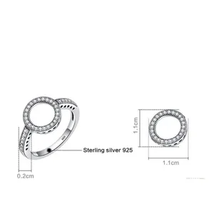 Boutique NEW‎ Women's Halo Heart Pave Simulated Diamond 925 Sterling Silver Ring Size 6 thumbnail 7