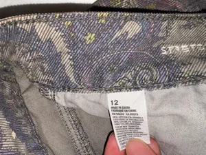 American Eagle Stretch Corduroy Paisley Shorts Green Size L thumbnail 4