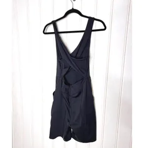 Free People FP Movement Here On Out Black Crisscross Back Activewear Jumpsuit L thumbnail 5