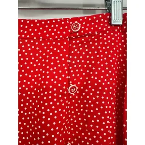 TravelSmith Red Polka Dot Wrap Maxi Skirt Medium Retro Rockabilly Old‎ Hollywood thumbnail 3