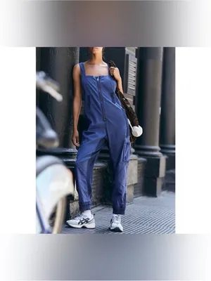 NWOT Free People FP Movement Fast Track Onesie - black grape blue - size Small thumbnail 3