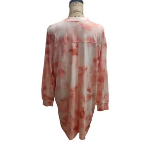 Old Navy Tie Dye Long Sleeve Tunic Dress XL Coral White Casual Comfort‎ thumbnail 2