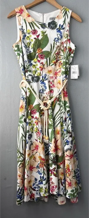 Danny & Nicole Dress Size 6 Floral Sleeveless Midi Romantic Summer Garden Party thumbnail 1
