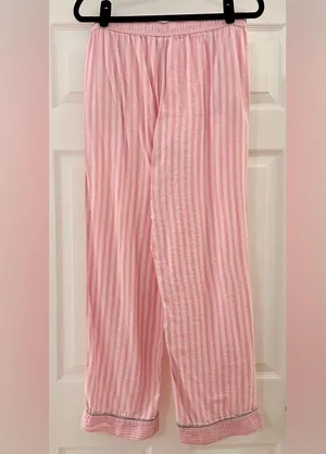 Victoria’s Secret Pink Stripe Metallic Tinsel Flannel Pajama Pants Iconic Small thumbnail 4