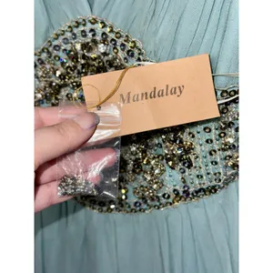 NWT Mandalay AQ Blue Silk Gold Beaded Embellished Mini Cocktail Party Dress Sz 6 thumbnail 15