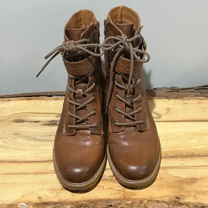 ZODIAC Gemma Leather Size Zip Lace Up Combat Riding‎ Boot 8.5 B17B thumbnail 5