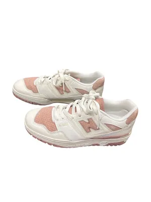 New Balance 550 wms white pink leather suede retro low sneakers sz 8B SKU 10-449 thumbnail 3