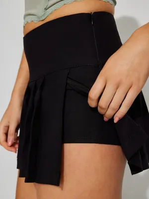 Garage Black Pleated Skort with Built-In Shorts thumbnail 2