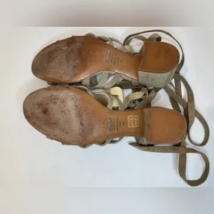 Schutz Sandals Tan Lace Up Block Heel Melancy Strappy Size‎ 7.5 thumbnail 12