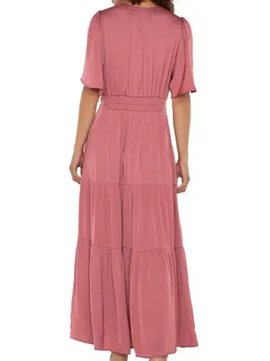 Liverpool Rose Satin Midi Dress Large thumbnail 3