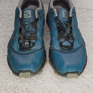 Salomon Supercross Contagrip ortholite blue gray athletic running shoes sz 7 thumbnail 4