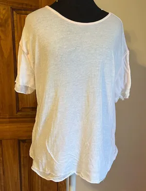 We the Free Free People Baby Pink Layer Gauze Tee Shirt Top 💜 thumbnail 1