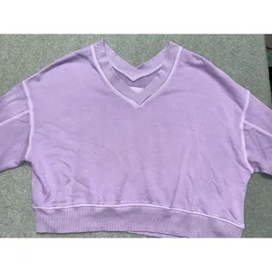 Aerie Women's Purple Oversized V-Neck Sweatshirt Size Medium thumbnail 2