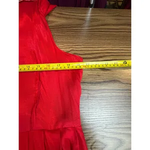 Vintage Karin Stevens Red‎ Beaded Overlay Maxi Dress 80s 90s thumbnail 14