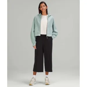 Lululemon Softstreme High-Rise Culotte Black Wide Leg Crop Pants Size 12 thumbnail 3