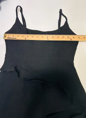 Hello Molly Black Ruffle Bodycon Mini Dress Adjustable Straps Size S thumbnail 7