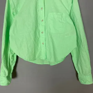Universal Thread Crop Top Light Neon Green Cotton Linen‎ Size XS Long Sleeves thumbnail 8
