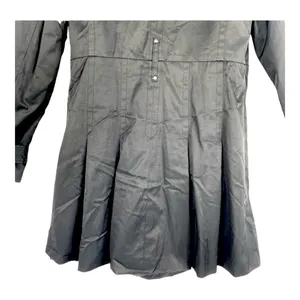 Kenneth Cole Black Trench Coat Sz L thumbnail 11