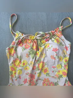 Aerie One Piece Cheeky Swimsuit Low Back Women’s Medium White Floral Beach thumbnail 4