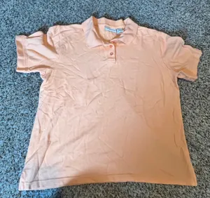 Croft & Barrow Womens Peach Orange‎ 100% Cotton Short Sleeve Polo Shirt Large thumbnail 1