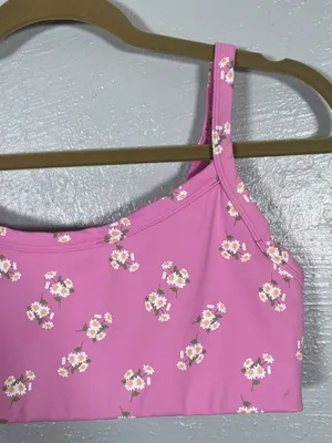 Offline by Aerie Women M Pink Daisy Print Sports Bra Medium Support Athleisure thumbnail 2