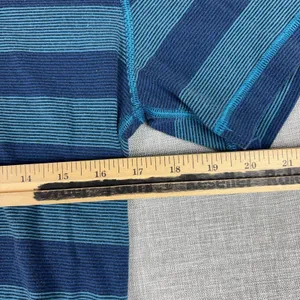 Lululemon T-Shirt Womens Medium Blue Striped V-Neck Short Sleeve Athletic Top thumbnail 5