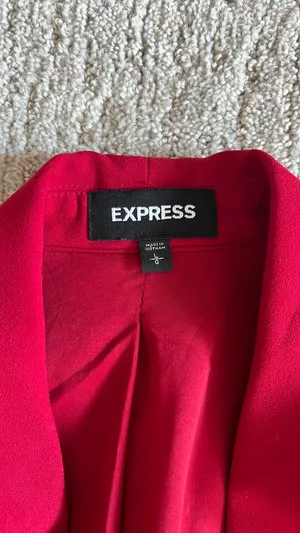 Express Red Blazer 3/4 Sleeve Size L thumbnail 4