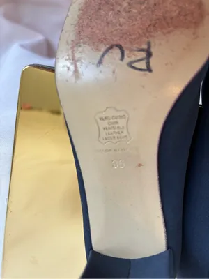 Andrea Carrano Navy Square-Toe Pumps with Gold Horsebit thumbnail 8