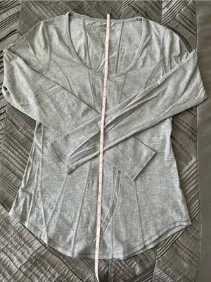Lululemon heather grey between the lines long sleeve top thumbnail 5