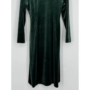 Banana Republic Velvet Knee-Length Faux Wrap Dress Small Green Party Cocktail thumbnail 9
